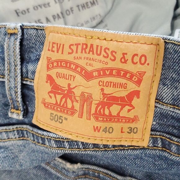 Levis Mens 505, Straight Leg Denim Jeans,  Size 40/30 - Picture 5 of 7